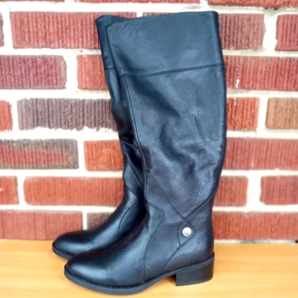 NWT Sole Bound by BareTraps 'Dreia' Wide Calf Genuine Leather Knee High Boots - Picture 1 of 5